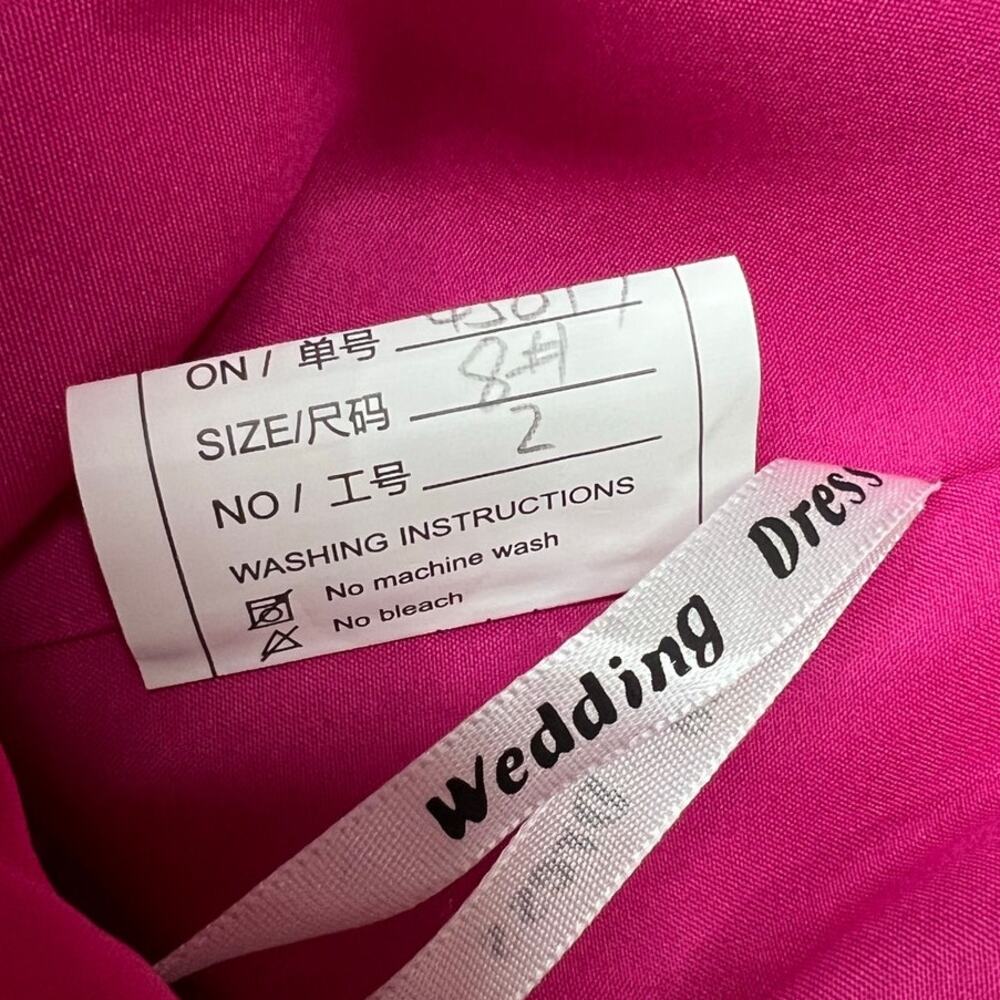 Hot Pink Chiffon Maxi Dress Size 8 NWT Bridesmaid Wedding Guest Side Slit - Picture 8 of 8